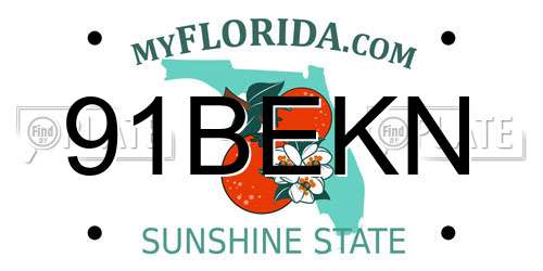 91BEKN Florida License Plate