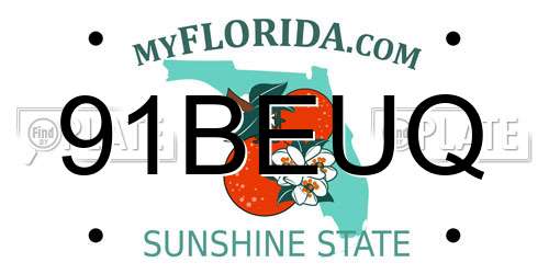 91BEUQ Florida License Plate