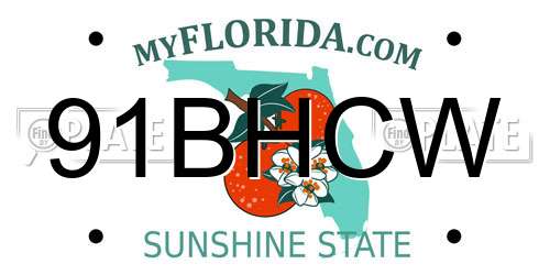 91BHCW Florida License Plate