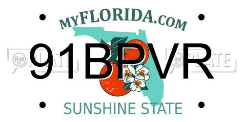 91BPVR Florida License Plate