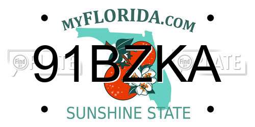 91BZKA Florida License Plate