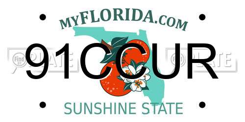 91CCUR Florida License Plate