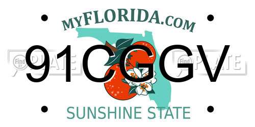 91CGGV Florida License Plate
