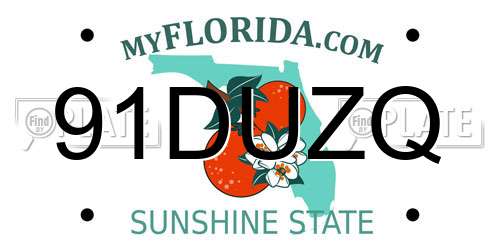 91DUZQ Florida License Plate