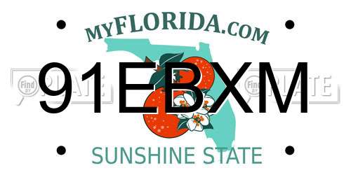 91EBXM Florida License Plate