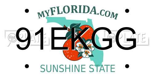91EKGG Florida License Plate
