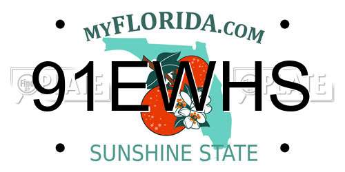 91EWHS Florida License Plate