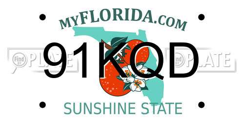 91KQD Florida License Plate