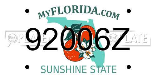 92006Z Florida License Plate