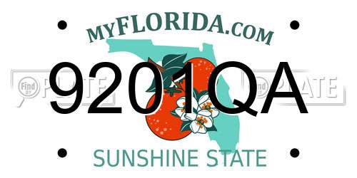 9201QA Florida License Plate