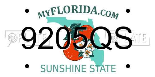 9205QS Florida License Plate