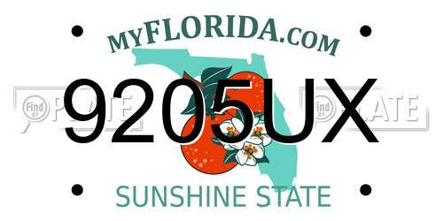 9205UX Florida License Plate