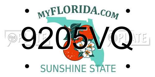 9205VQ Florida License Plate