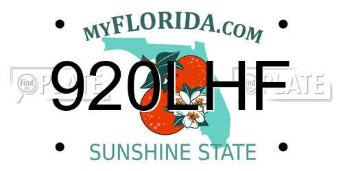 920LHF Florida License Plate