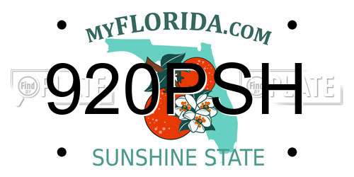 920PSH Florida License Plate