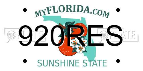 920RES Florida License Plate