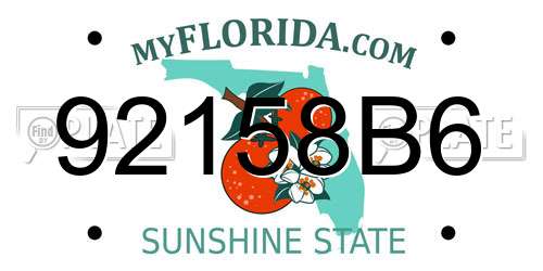 92158B6 Florida License Plate