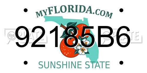 92185B6 Florida License Plate