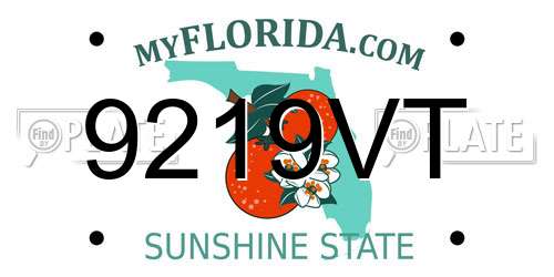 9219VT Florida License Plate