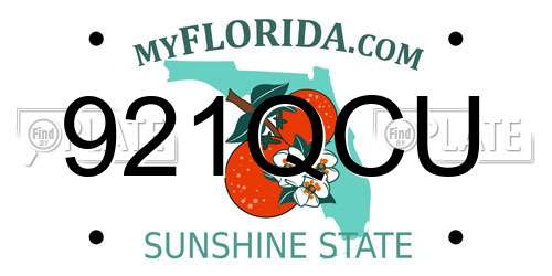 921QCU Florida License Plate
