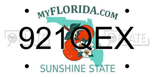 921QEX Florida License Plate