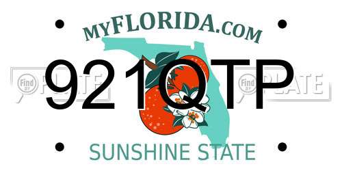 921QTP Florida License Plate