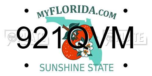 921QVM Florida License Plate