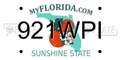 921WPI Florida License Plate