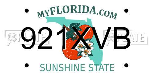 921XVB Florida License Plate