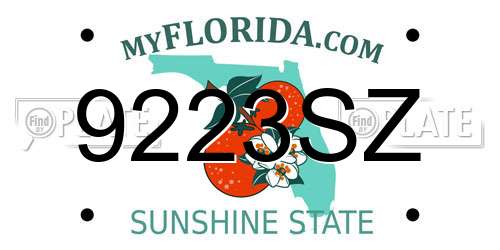 9223SZ Florida License Plate
