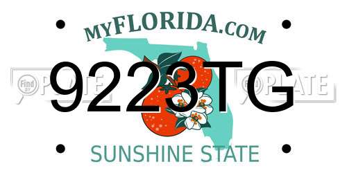 9223TG Florida License Plate