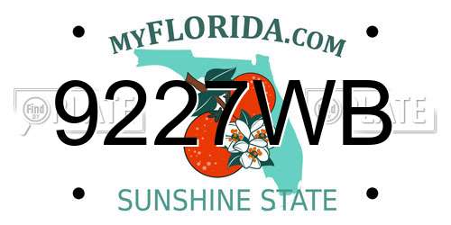 9227WB Florida License Plate