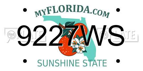 9227WS Florida License Plate