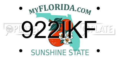 922IKF Florida License Plate