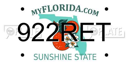 922RET Florida License Plate