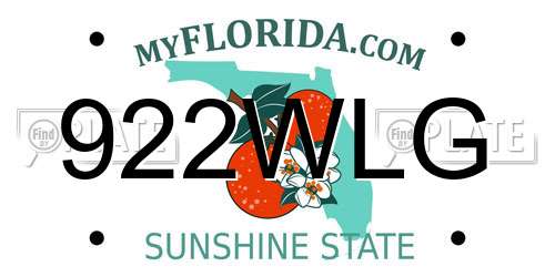 922WLG Florida License Plate
