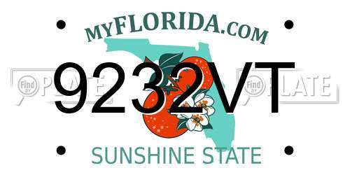 9232VT Florida License Plate