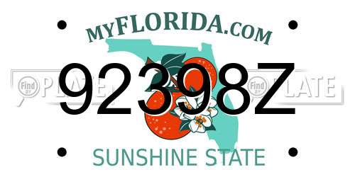 92398Z Florida License Plate