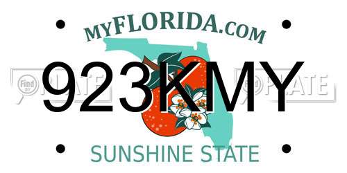 923KMY Florida License Plate