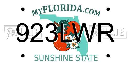 923LWR Florida License Plate