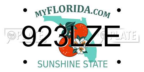 923LZE Florida License Plate