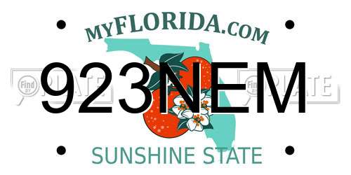 923NEM Florida License Plate