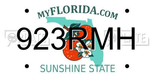 923RMH Florida License Plate