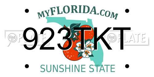923TKT Florida License Plate