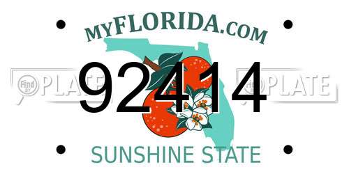 92414 Florida License Plate