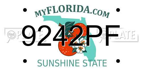 9242PF Florida License Plate