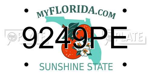 9249PE Florida License Plate