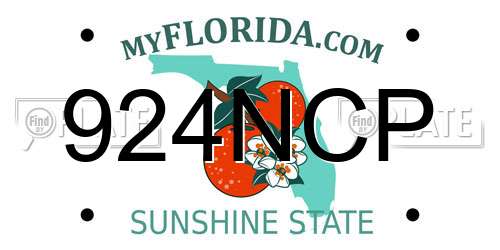 924NCP Florida License Plate