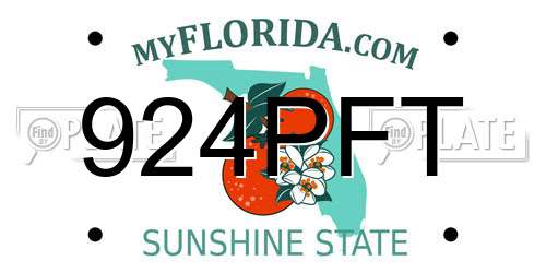 924PFT Florida License Plate