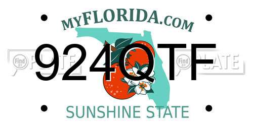 924QTF Florida License Plate